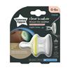 Tommee Tippee Breast Like Soothers 0-6m - 2 Pack (Night Time)