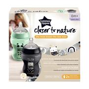 Tommee Tippee Closer To Nature 0m+ Decorated Bottles - 260ml (2 Pack)