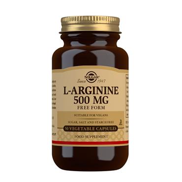SOLGAR L ARGININE 500MG FREE FORM 50 VEGETABLE CAPSULES