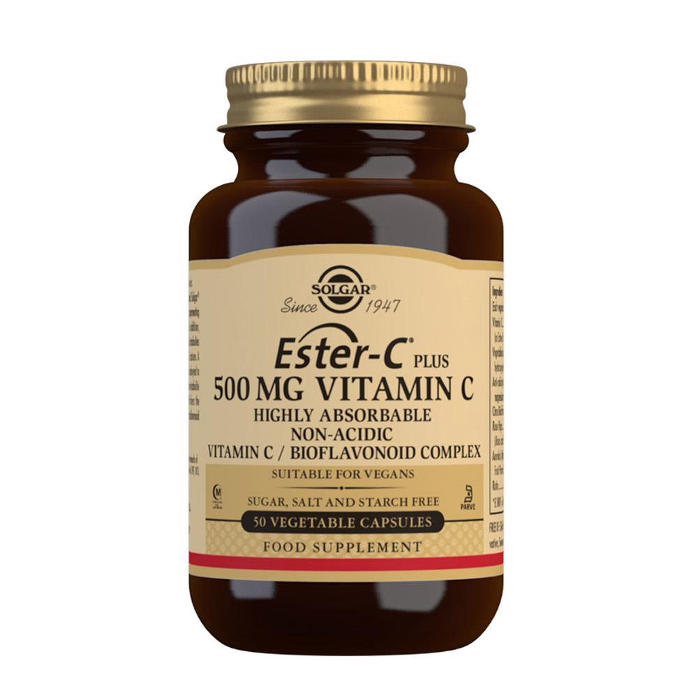 SOLGAR ESTER C 500MG VITAMIN C 50 VEGETABLE CAPSULES Molloys Pharmacy