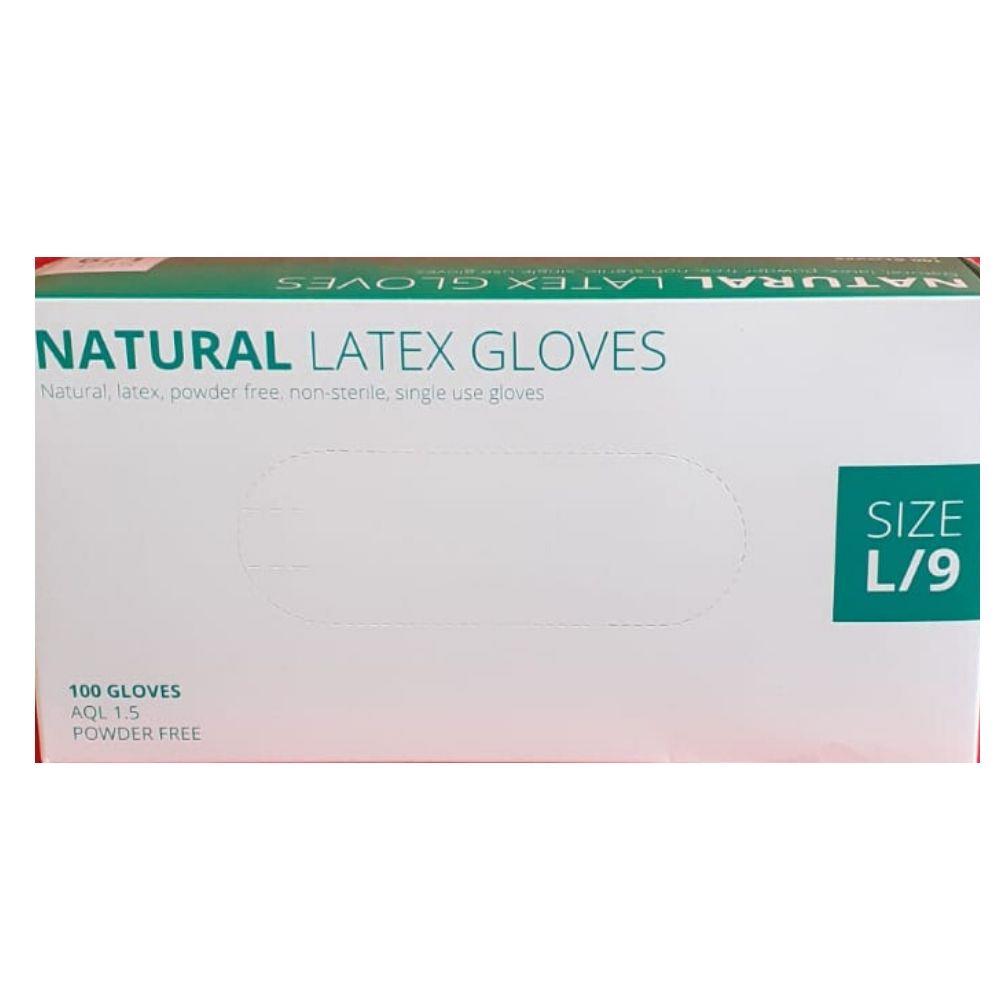 NATURAL LATEX POWDER FREE GLOVES LARGE Molloys Pharmacy Ireland