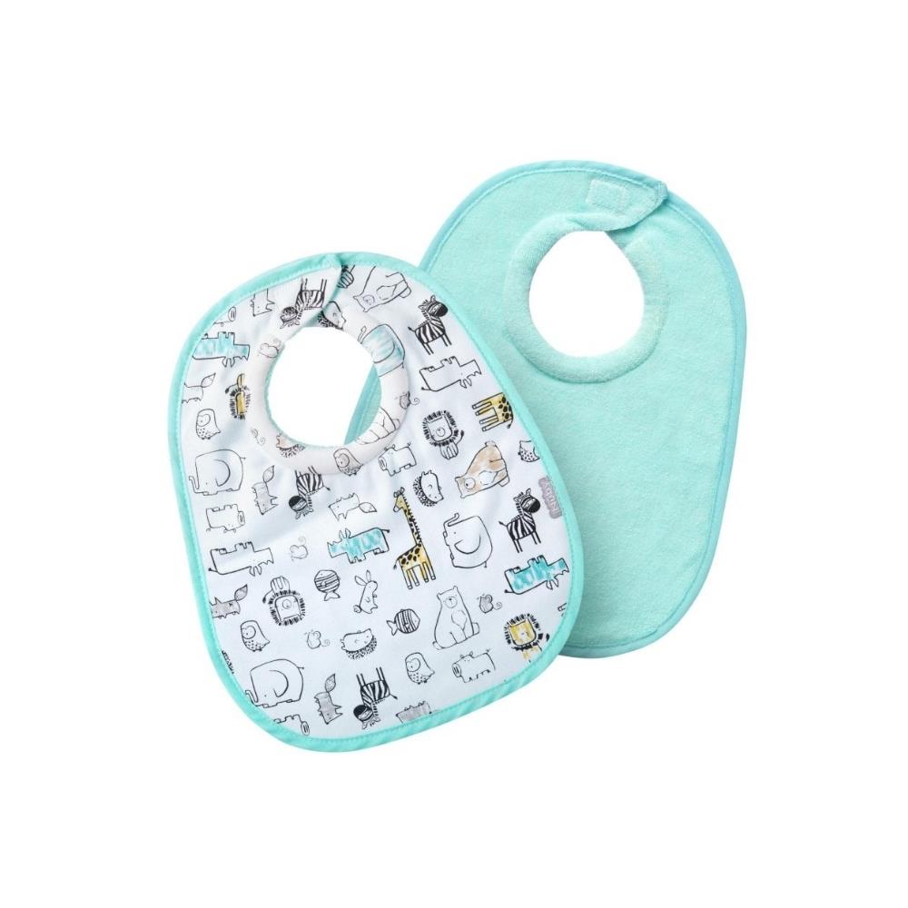 NUBY SNUG N DRY SUPER SOFT ORGANIC BIBS TWIN PACK 0 MONTHS + Molloys