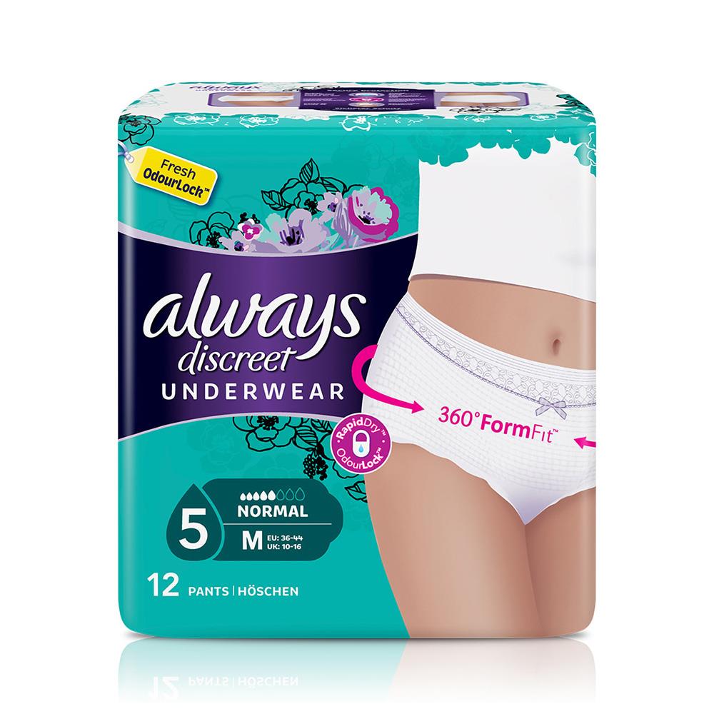 ALWAYS DISCREET UNDERWEAR MEDIUM 12 PANTS Molloys Pharmacy Ireland