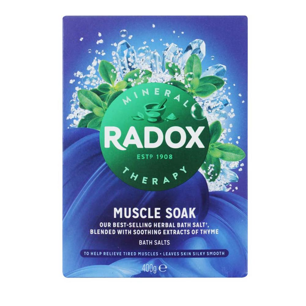 Radox Therapy Muscle Soak Bath Salts 400g Bluebell Pharmacy Dublin