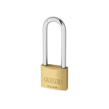55/40mm Brass Padlock 63mm Long Shackle Carded