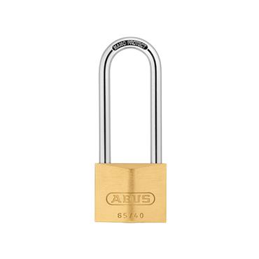65/40mm Brass Padlock 63mm Long Shackle Carded