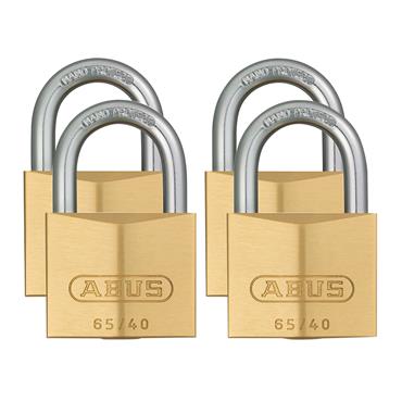 65/40mm Brass Padlock Quad Pack