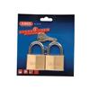 65/50mm Brass Padlock Twin Pack Carded