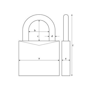 90RK/50mm TITALIUMâ„¢ Padlock Closed Shackle