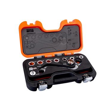 S Type Ratchet Ring Wrench & Adaptor Set, 29 Piece