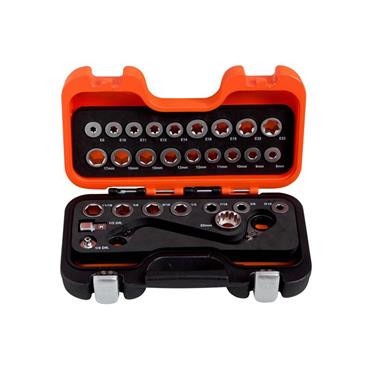 S Type Ratchet Ring Wrench & Adaptor Set, 29 Piece