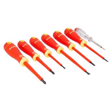 B220.027 BAHCOFIT Insulated Screwdriver Set, 7 Piece