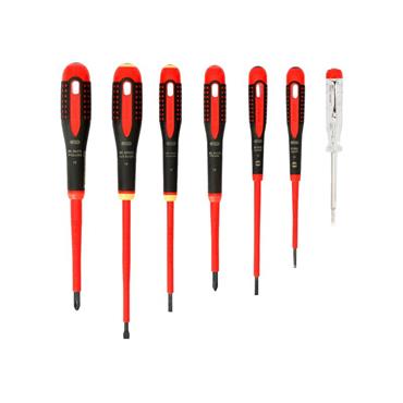 BE-9887S ERGOâ„¢ VDE Insulated Screwdriver Set, 7 Piece