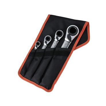 S4RM Series Reversible Ratchet Spanner Set, 4 Piece