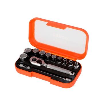 SBS13MC10.5 1/4in Drive Socket Set, 13 Piece