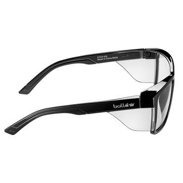 STKS 420 Black Gloss Frame Safety Glasses - Clear
