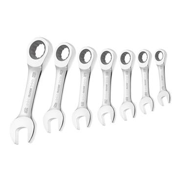 Stubby Ratchet Spanner Set, 7 Piece