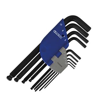 Metric Ball End Hexagon Key Long Arm Set, 9 Piece