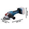 GWX 18V-15 P Professional BITURBO Angle Grinder 125mm 18V Bare Unit
