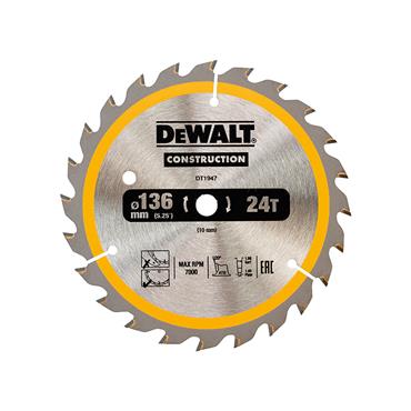 Cordless Construction Trim Saw Blade 136 x 10mm x 24T