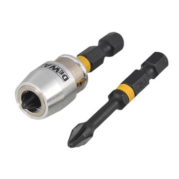 Impact Torsion Bits PH2 x 50mm (x2) and Magnetic Screwlock Sleeve