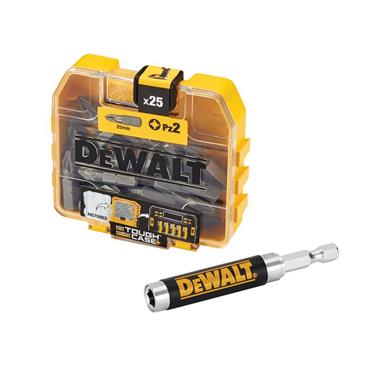 DT7156 Torsion Bits PZ2 x 25mm (Tic Tac Box 25) + Holder