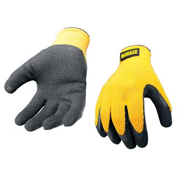 Yellow Knit Back Latex Gloves - Large