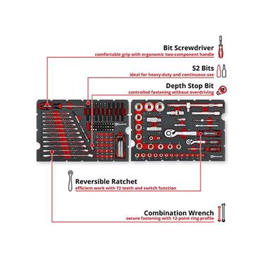 E-Case Mechanic Tool Set, 201 Piece