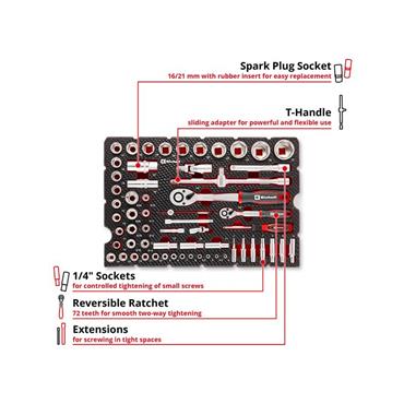 E-Case Inlay Socket Set, 60 Piece