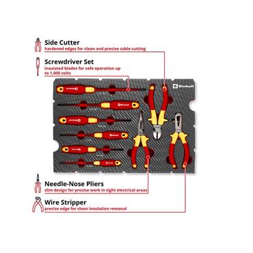 E-Case Inlay Electricianâ€™s Tools Set, 9 Piece
