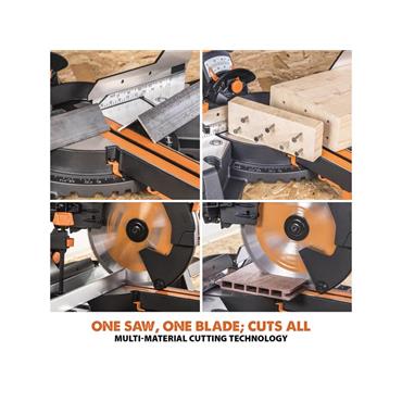 R255SMS-DB+ Multi-Material Sliding Mitre Saw 255mm 1600W 110V
