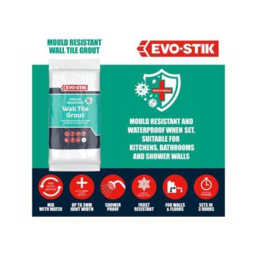 Wall Tile Grout Mould Resistant White 1.5kg