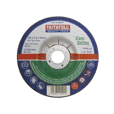 Faithfull Cutting Disc Stone 100 X 3.2 X 16mm