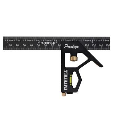 Prestige Combination Square Black Aluminium 150mm (6in)