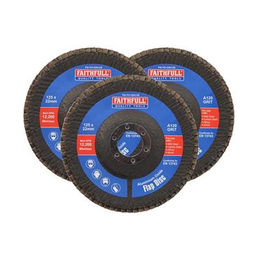 Aluminium Oxide Flap Disc 125 x 22mm 120 Grit (3 Pack)