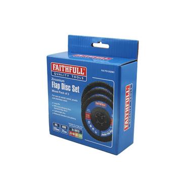 Zirconia Abrasive Jumbo Flap Disc 125 x 22mm Mixed Grit (3 Pack)