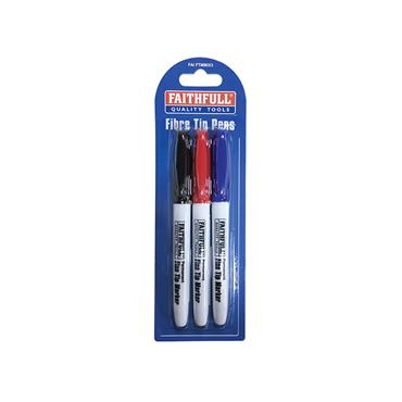 Fibre Tip Marker Pen Mixed (Pack 3)