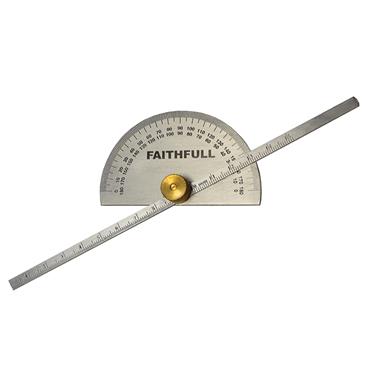 FAITHFULL DEPTH GAUGE WITH PROTRACTOR 150MM