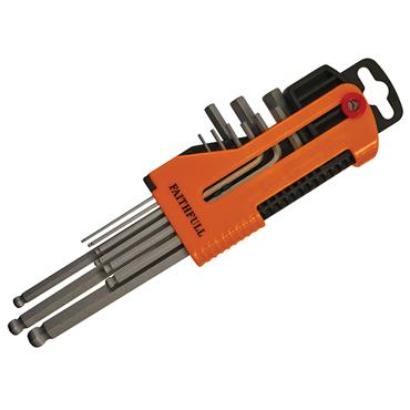 Metric Long Arm Ball End Hex Key Set, 9 Piece