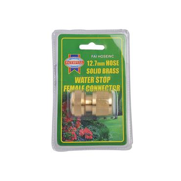 Brass Female Water Stop Connector 12.5mm (1/2in)