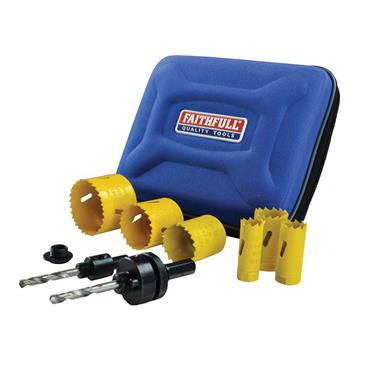 FAITHFULL HOLESAW KIT 22-64MM (9 PC) ELECTRICIANS