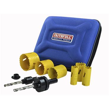 FAITHFULL HOLESAW KIT 19-57MM (9 PC) FOR PLUMBERS