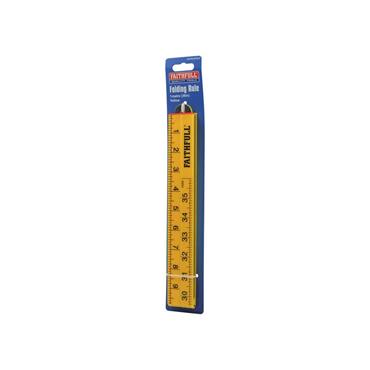 FAITHFULL RULER FOLDING PLASTIC YELLOW 1M