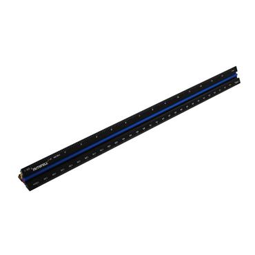 Prestige Tri-Scale Architect Rule Black Aluminium 300mm