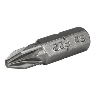 Pozi S2 Grade Steel Screwdriver Bits PZ2 x 25mm (Pack 3)