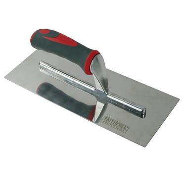 Plasterer's Finishing Trowel Stainless Steel Soft Grip Handle 11 x 4.3/4in