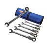 Ratchet Combination Spanner Set in Tool Roll, 6 Piece