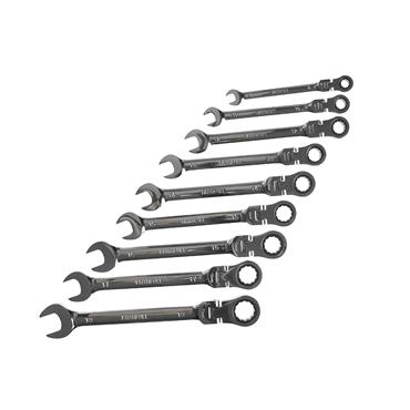 Ratchet Combination Spanner Flex Head Set, 9 Piece