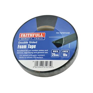 Double-Sided Foam Tape Black 25mm x 10m