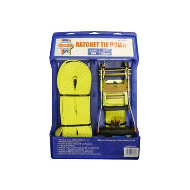 Ratchet Tie-Down 8m x 50mm Trucker Breaking Strain 4000kg